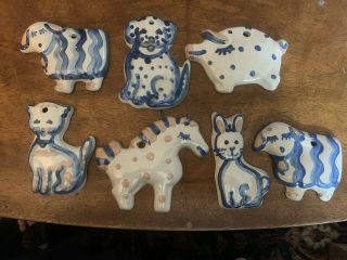 Mary Hadley Animal Ornaments Horse,  Pig,  Rabbit,  Dog,  Cat,  & 2 Lambs