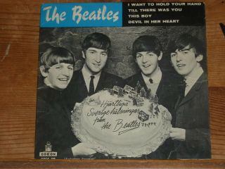 Swedish Sleeve Only The Beatles I Want To Hold Your Hand Uniqueep Odeon Geos 209