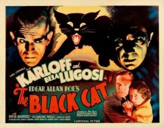 The Black Cat Movie Poster Boris Karloff Rare Vintage 3