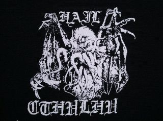 Patch - Hail Cthulhu - Canvas Screen Print Horror / Monster H.  P.  Lovecraft
