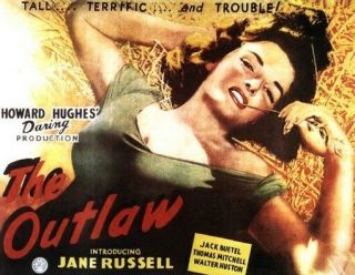 The Outlaw Movie Poster Jane Russell Rare Hot Vintage 4