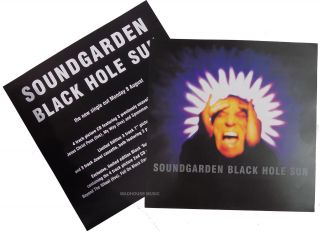 Soundgarden Poster Black Hole Sun Uk Promo Only Rare 12 " X 12 " Display Card Orig