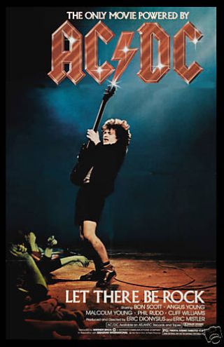Large 24x36 Ac/dc Let There Be Rock Movie Poster 1980
