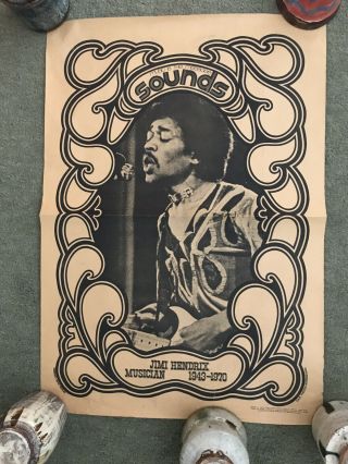 Sept 1970 Jimi Hendrix Poster From 