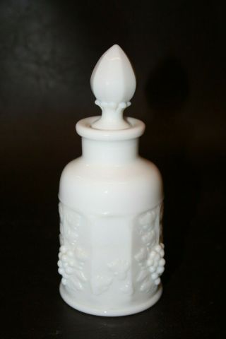 Vintage Westmoreland Marked Milk Glass Perfume Small Decanter 6 " Tall W/ Stopper