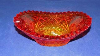 Vintage Red Amberina Dish Pinwheel Design