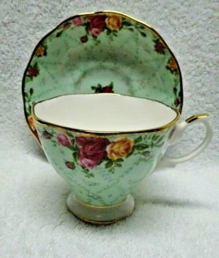 Royal Albert Old Country Roses Peppermint Damask Cup And Saucer