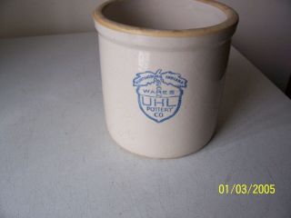 Huntingburg Indiana Uhl Pottery Stoneware Crock - 2 Quart