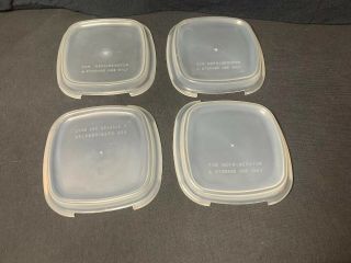 Corning Ware Plastic Lids Fits P - 41 - B And P - 43 - B Petite Casserole Set Of 4