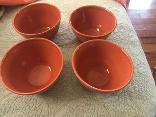 Pottery Barn Set Of 4 Cambria Persimmon Hand Crafted Soup Salad Bowls Portugal