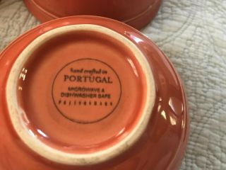 Pottery Barn Set Of 4 Cambria Persimmon Hand Crafted Soup Salad Bowls Portugal 5