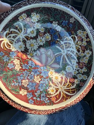 Rare Size 10.  5” Vernon Kilns Don Blanding Lei Lani Dinner Plate Bright Colors