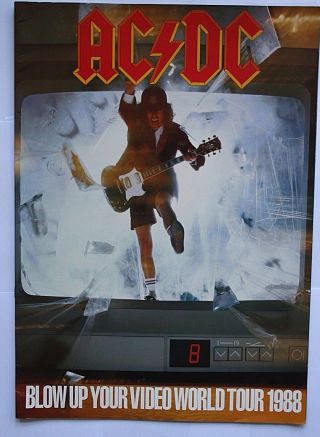 Ac/dc Blow Up Your Video World Tour 1988 Concert Program Programme Book Og Vtg