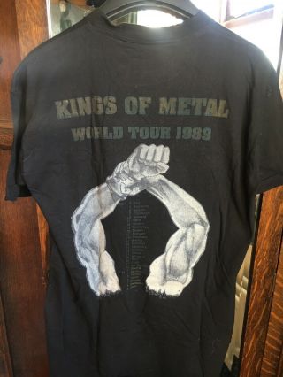 Vintage MANOWAR Kings Of Metal 1989 Tour crew t shirt (L) 2