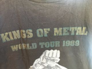 Vintage MANOWAR Kings Of Metal 1989 Tour crew t shirt (L) 4