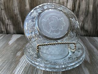 Princess House Dishes Fantasia Clear Small B&B Or Dessert Plates Set Of 3 Frost 5