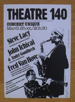 Steve Lacy Jazz Vintage Belgian Concert Poster Flyer 70s