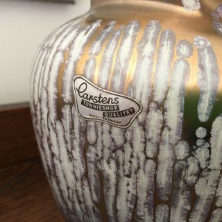 Carstens Tonnieshof Gold Drip Pottery Vase Mid Century Modern Germany W Label