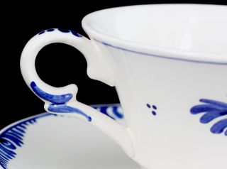 Vintage Delft Hand Painted In Holland Blue Windmill Fine China Tea Cup & Saucer 4