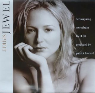 Rare 1998 Jewel Kilcher Record Store Promo Poster 18 " X18 ".  Singer.