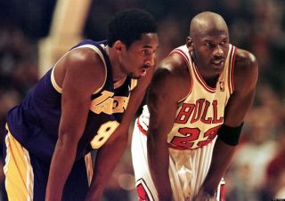 Kobe Bryant And Michael Jordan With Mouth Open 8x10 Photo Print