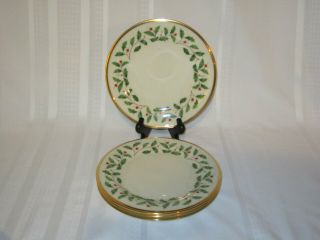 Lenox Holiday 8 " Salad Plates Set Of 4 Pre Owned Made In Usa