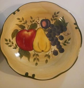 Home Trends Granada Fruit Pattern Ceramic Dinner Plate 11 " Set Of 3
