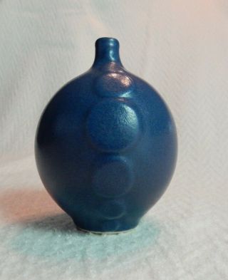 Vintage Jonathan Adler Bud Vase,  Modern Vase Slate Blue,  Matte,  Raised Dots