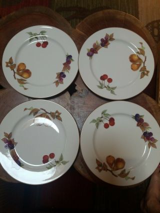 Royal Worcester " Evesham Gold " Salad Plates - Set Of 4