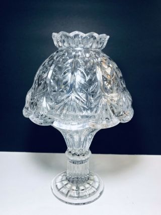 24 Lead Crystal 2 Piece Hurricane Candle Holder Fairy Lamp - Made In Germany