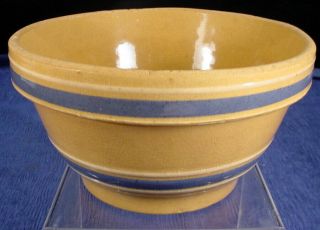 Yellow Ware Vintage Att Ware Usa Bak - Ezee Blue White Mixing Bowl