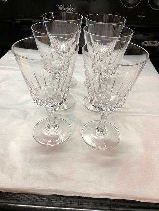 Set Of 6 Luminarc Avignon Pattern Crystal Stem Wine Drink Cocktail Glasses