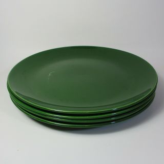 Homer Laughlin Rhythm Forest Green Dinner Plates Set Of 4 Coupe 10.  25 " Plate