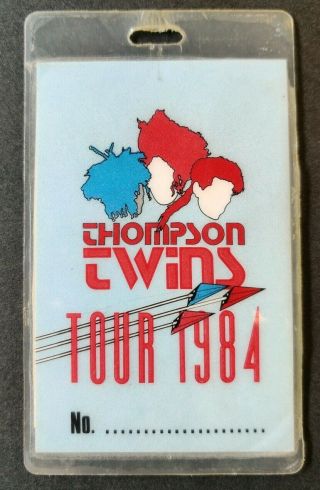 Thompson Twins Backstage 1984 Usa Tour Pass,  With All Dates Listed.