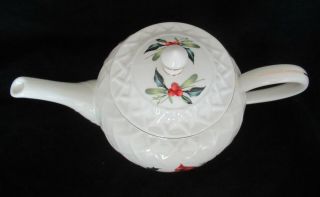 Lenox Holidays Winter Greetings Carved Teapot Cardinal Holly 4