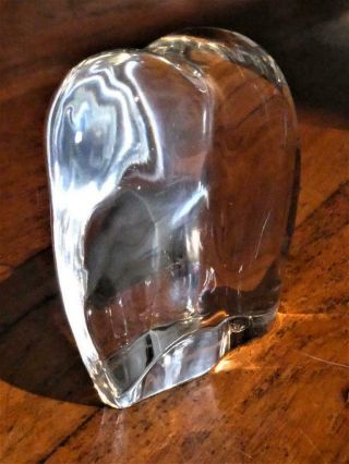 Baccarat - Art Glass Crystal Elephant Figurine - Paperweight - Signed - Marked