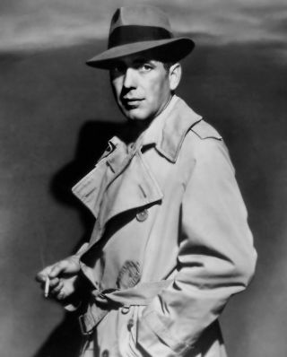 Glossy Photo Picture 8x10 Humphrey Bogart Smoking Black And White