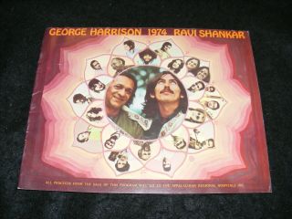 George Harrison Ravi Shankar 1974 Tour Book/ Program Beatles Raga Indian Instrum