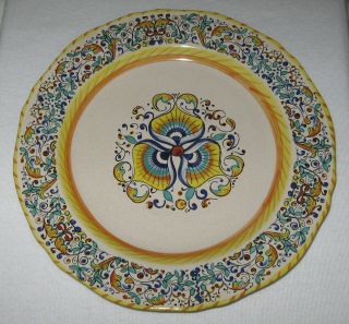 Vintage Deruta Dip A Mano Italian Pottery Hand Painted Dinner Plate 9.  75 "