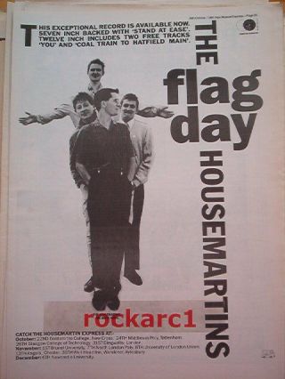 Housemartins Flag Day 1985 Uk Poster Size Press Advert 16x12 "