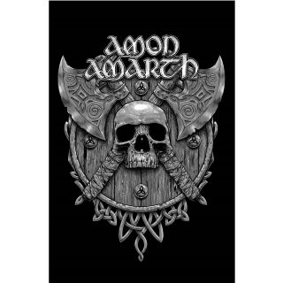 Amon Amarth Skull & Axes Poster Flag Official Fabric Premium Textile
