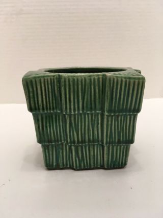 Vintage Mccoy Usa Pottery Green Planter Or Flower Bowl