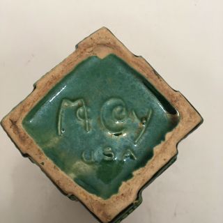 Vintage McCoy USA Pottery Green Planter or Flower Bowl 6
