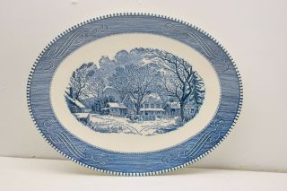 Royal China Currier & Ives " Old Inn Winter " 13 " Oval Serving Platter
