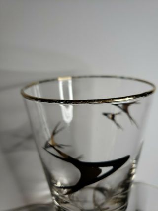 3 ViNTAGE GOLD BLACK ATOMiC BOOMERANG HiGHBALL COCKTAiL GLASSES TUMBLER 2