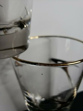 3 ViNTAGE GOLD BLACK ATOMiC BOOMERANG HiGHBALL COCKTAiL GLASSES TUMBLER 3