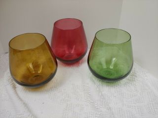 Lenox Stemless Wine Glasses Goblets Double Old Fashioned Glasses Set Of 3 Three