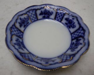 Grindley China Melbourne Flow Blue Fruit Or Berry Bowl - 5 - 1/4 " Gold Accents