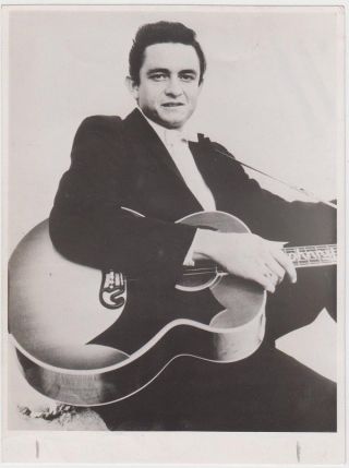 Johnny Cash Orig Early 1960s Promo Press Publicity Photo Rock & Roll R&b Country