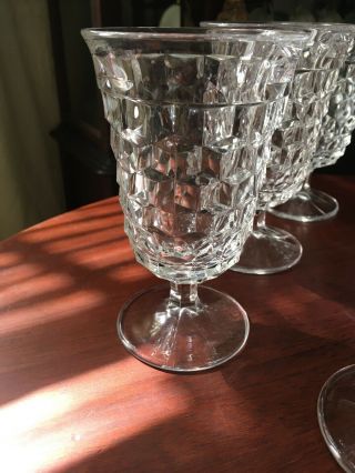 Set of 6 - Fostoria Early American Clear Low Water Goblets Vintage 5.  5 Inch 2
